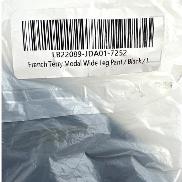 Quince Women's Black French Terry Modal Wide Leg Pants Size L - Picture 2 of 8